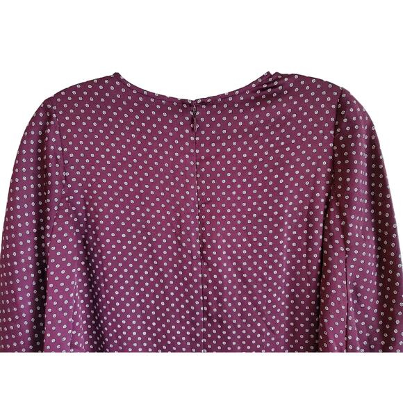 VINCE CAMUTO Women's 2 2P Petite Trinket Dress Wine Shift Ruched Sleeve Bust 34" - Picture 6 of 8